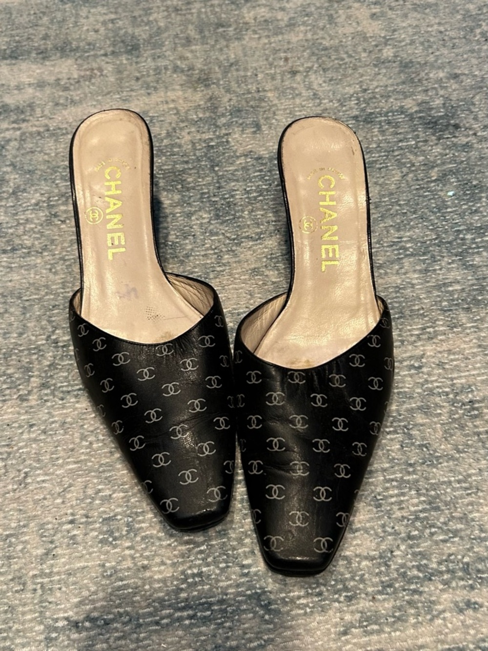 Chanel Black Logo Mules — Women's Slip-On Heels